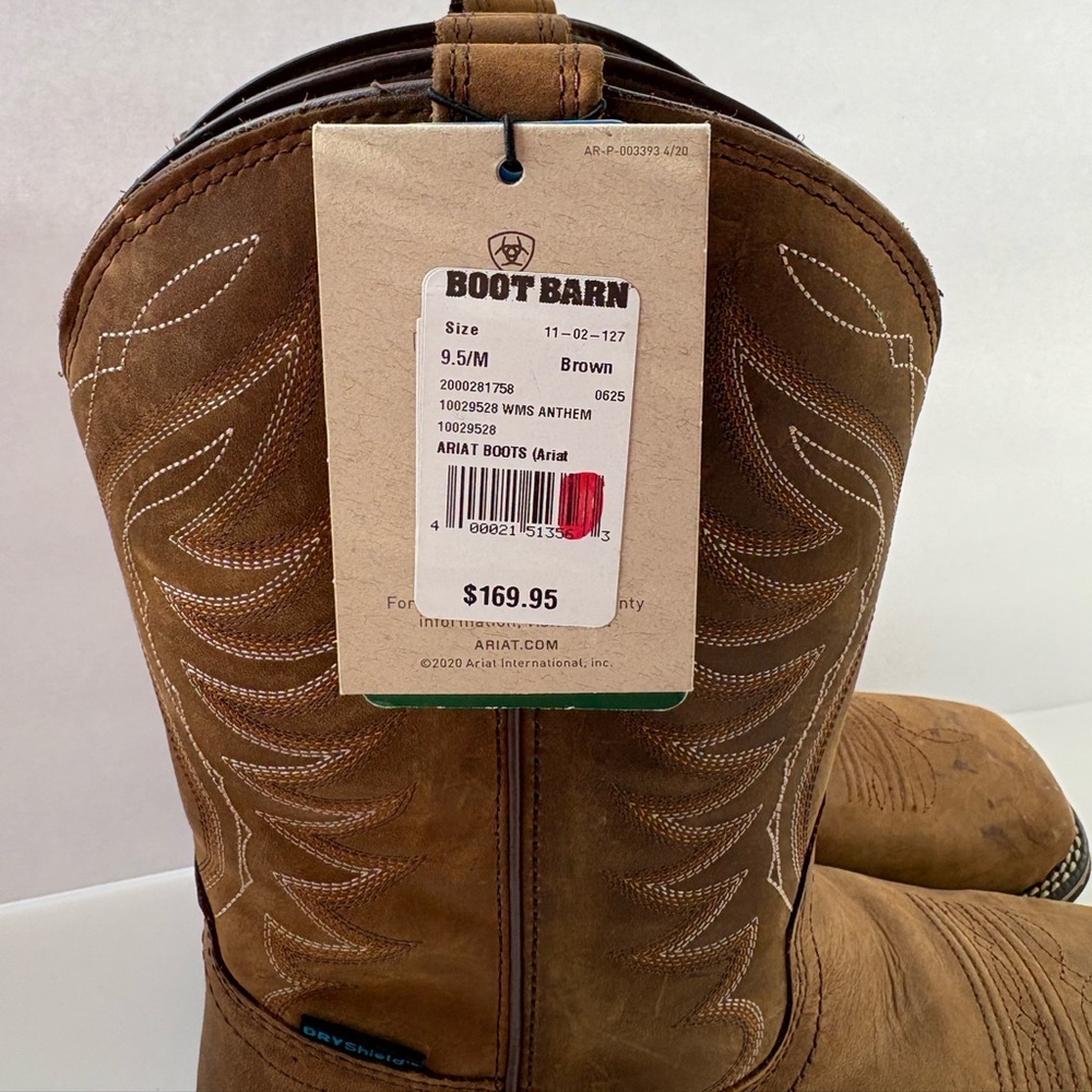 NWT Ariat Anthem Waterproof Western Boot Size 9.5B Men’s - Picture 6 of 16